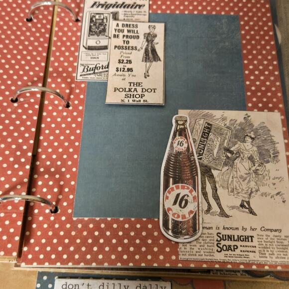 Junk Journal 3 Ring BINGO Theme Mixed Media Book Pages Pockets 9" X 7" - Picture 6 of 12